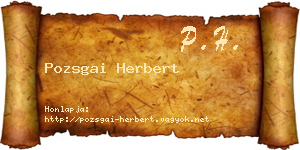 Pozsgai Herbert névjegykártya